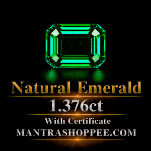 Natural Emerald 1.376 CT certified premium green panna gemstone