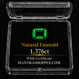 Natural Emerald 1.376 CT certified premium green panna gemstone