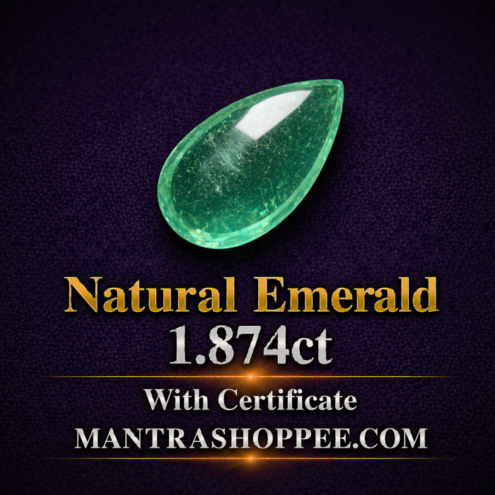 Natural Emerald 1.166 CT certified premium green panna gemstone