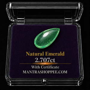 Natural Emerald 2.707 CT certified premium deep green panna gemstone