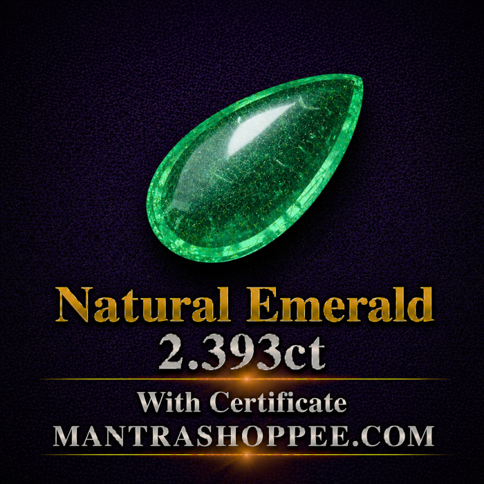 Natural Emerald 2.393 CT certified premium green panna gemstone Natural Emerald 2.393 CT certified premium green panna gemstone