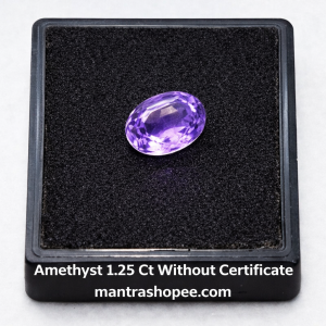 Natural Amethyst 1.25 carat violet faceted gemstone for jewelry and spiritual use