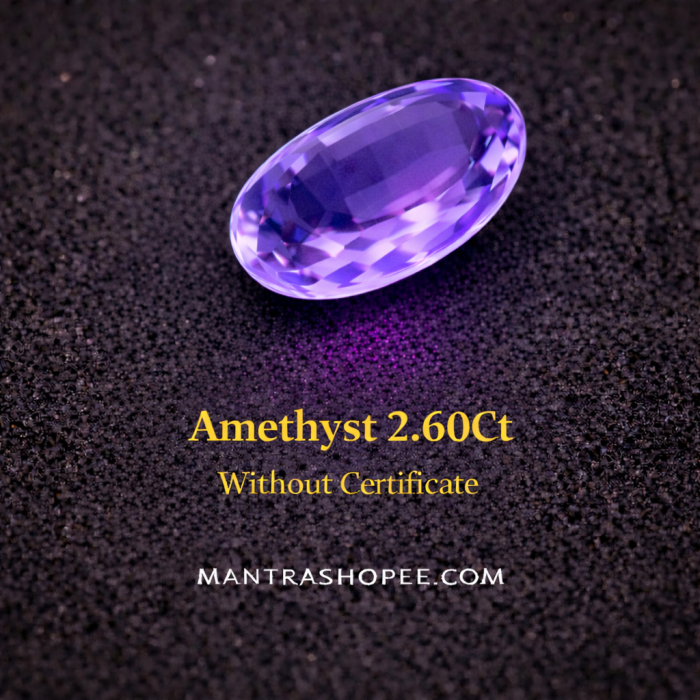 Natural Amethyst 2.60 carat violet faceted gemstone for jewelry and spiritual use