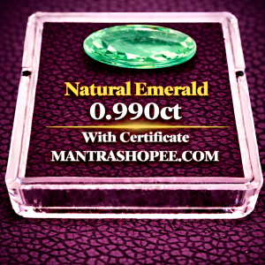 Natural Emerald 0.990 CT certified premium green gemstone for jewelry and astrology
