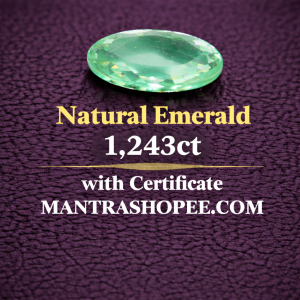 Natural Emerald 1.243 CT certified premium green gemstone for jewelry and astrology