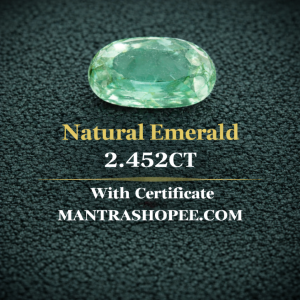 Natural Emerald 2.452 CT certified deep green gemstone for jewelry and astrology