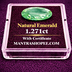Natural Emerald 1.271 CT certified premium green gemstone for jewelry and astrology
