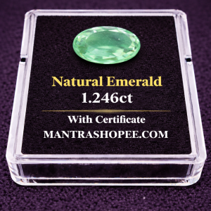 Natural Emerald 1.246 CT certified vivid green gemstone for jewelry, astrology, and investment