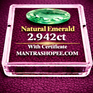 Natural Emerald 2.942 CT certified premium green gemstone for jewelry and astrology