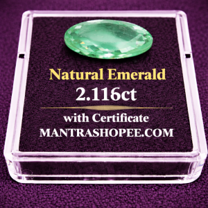 Natural Emerald 2.116 CT certified premium green gemstone for jewelry and astrology use