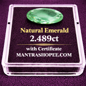 Natural Emerald 2.489 CT certified premium green gemstone for jewelry and astrology use