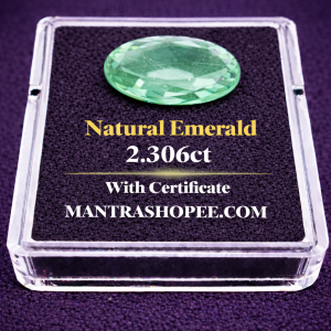 Natural Emerald 2.306 CT certified premium green gemstone for jewelry and astrology