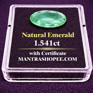 Natural Emerald 1.541 CT certified premium green gemstone for jewelry and astrology