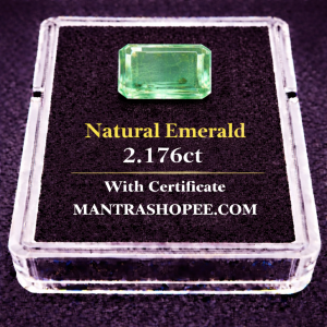 Natural Emerald 2.176 CT certified green gemstone for jewelry and astrology