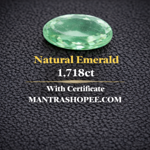Natural Emerald 1.718 CT certified premium green gemstone for jewelry and astrology