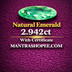 Natural Emerald 2.942 CT certified premium green gemstone for jewelry and astrology
