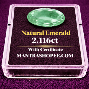 Natural Emerald 2.116 CT certified premium green gemstone for astrology and jewelry