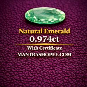 Natural Emerald 0.974 CT certified green gemstone for jewelry and astrology use