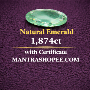 Natural Emerald 1.874 CT certified premium green gemstone for jewelry and astrology use