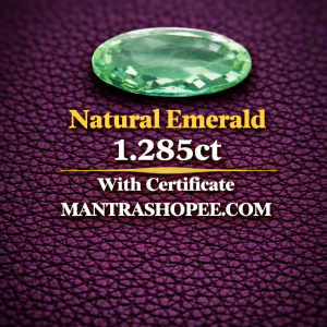 natural emerald, 1.285 CT emerald, certified emerald gemstone, premium emerald stone, green emerald for sale, panna stone natural, emerald for astrology, budh gemstone emerald, mercury gemstone stone, genuine emerald certified, emerald ring stone, loose emerald gemstone, healing emerald stone, gemstone for wealth, authentic emerald stone, MantraShoppee emerald, green gemstone premium, investment emerald gemstone, high quality emerald, luxury emerald stone