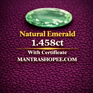 Natural Emerald 1.458 CT certified premium green gemstone for jewelry and astrology