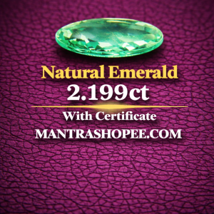 Natural Emerald 2.199 CT certified premium green gemstone for jewelry and astrology