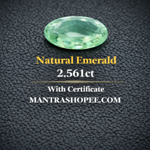 Natural Emerald 2.561 CT certified vivid green gemstone for jewelry, astrology, and investment