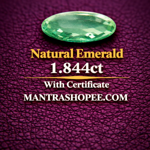 Natural Emerald 1.844 CT certified premium green gemstone for jewelry and astrology