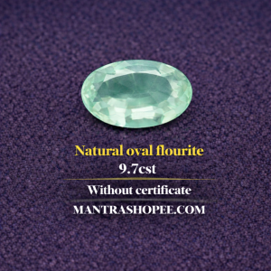 Natural Oval Fluorite 9.7 CT gemstone with smooth oval cut, ideal for jewelry, healing, and spiritual energy