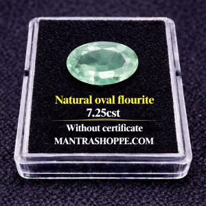 Natural Oval Fluorite 7.25 CT gemstone with smooth oval cut, ideal for jewelry, healing, and spiritual energy
