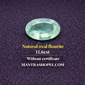 Natural Oval Fluorite 11.6 CT gemstone with smooth oval cut, ideal for jewelry, healing, and spiritual energy