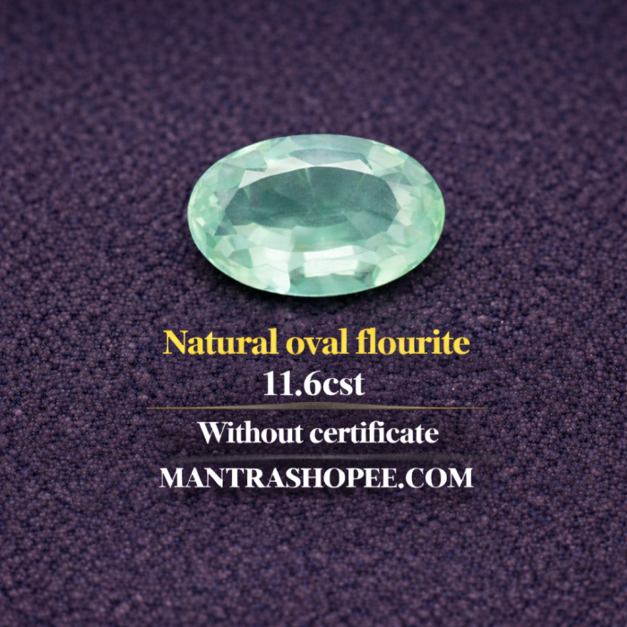 Natural Oval Fluorite 11.6 CT gemstone with smooth oval cut, ideal for jewelry, healing, and spiritual energy Natural Oval Fluorite 11.6 CT gemstone with smooth oval cut, ideal for jewelry, healing, and spiritual energy