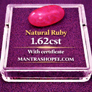 Natural Ruby 1.62 CT certified premium red gemstone for jewelry and astrology use