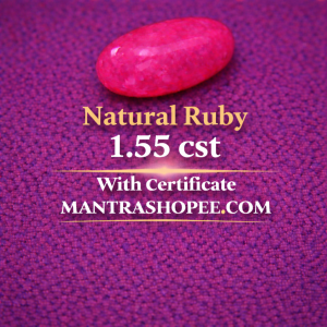 Natural Ruby 1.55 CT certified premium red gemstone for astrology and jewelry use