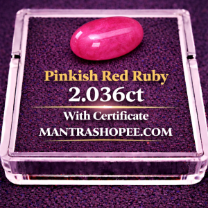 Natural Pinkish Red Ruby 2.036 CT certified premium gemstone for astrology and jewelry use