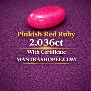 Natural Pinkish Red Ruby 2.036 CT certified premium gemstone for astrology and jewelry use