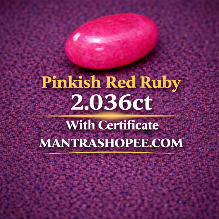Natural Pinkish Red Ruby 2.036 CT Premium - Mantra Shoppee