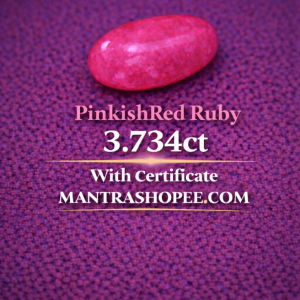 Natural Pinkish Red Ruby 3.734 CT certified premium gemstone for luxury jewelry and astrology