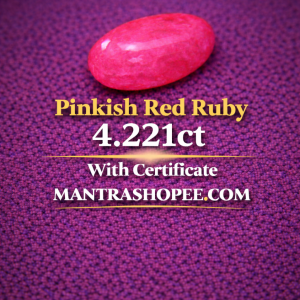 Natural Pinkish Red Ruby 4.221 CT certified luxury gemstone for high-end jewelry and astrology