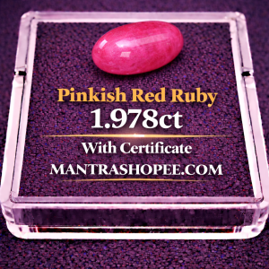Natural Pinkish Red Ruby 1.978 CT certified premium gemstone for astrology and jewelry use