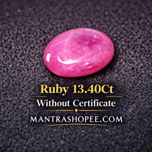 Natural Light Star Ruby 13.40 CT cabochon gemstone with visible star effect for jewelry, collectors, and spiritual use