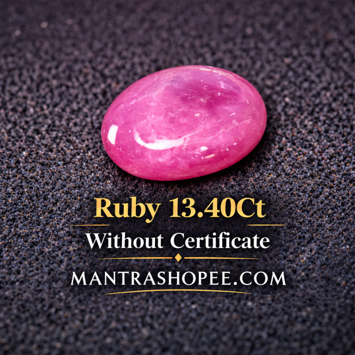 Natural Light Star Ruby 13.40 CT cabochon gemstone with visible star effect for jewelry, collectors, and spiritual use
