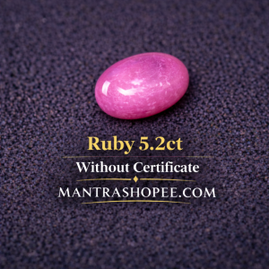 Natural Light Star Ruby 5.2 CT cabochon gemstone with visible star effect for jewelry, collectors, and spiritual use