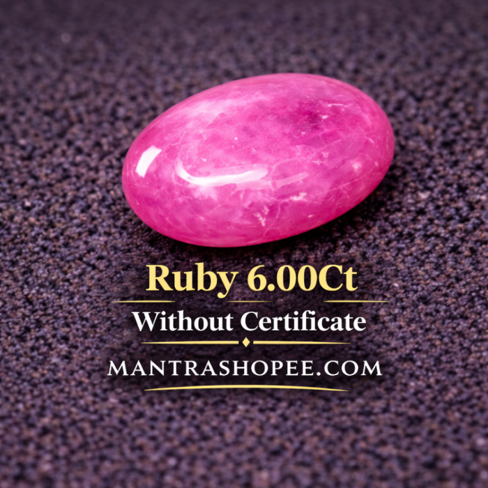 Natural Light Star Ruby 6.00 CT cabochon gemstone with star effect for jewelry, collectors, and spiritual use