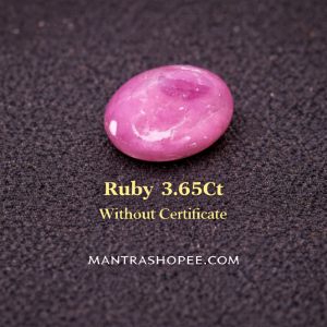 Natural Light Star Ruby 3.65 CT cabochon gemstone with visible star effect for jewelry and spiritual use