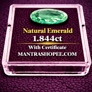 Natural Emerald 1.844 CT certified premium green gemstone for jewelry and astrology