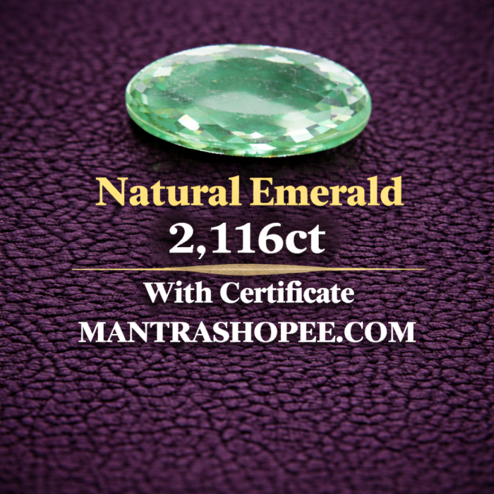 Natural Emerald 2.116 CT certified premium green gemstone for astrology and jewelry Natural Emerald 2.116 CT certified premium green gemstone for astrology and jewelry