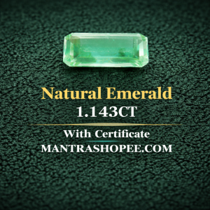 Natural Emerald 1.143 CT certified green gemstone for jewelry and astrology use