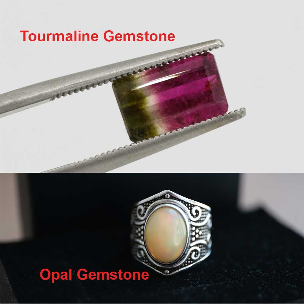 Opal & Tourmaline October Month Birth Gemstone
